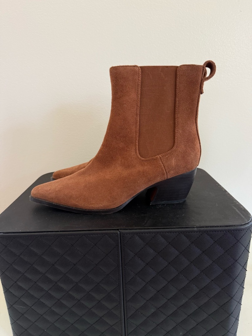 SARTO By Franco Sarto Rust Brown Suede Pointed Ankle Booties